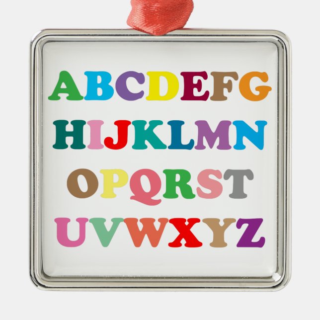 ABC's colourful letters Metal Tree Decoration (Front)