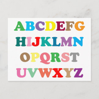 ABC's colourful letters Postcard