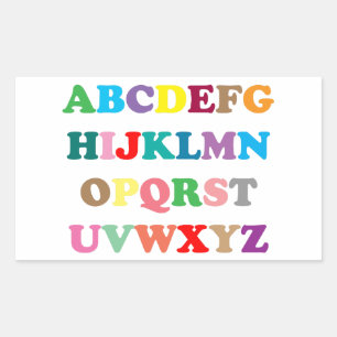 ABC's colourful letters Rectangular Sticker