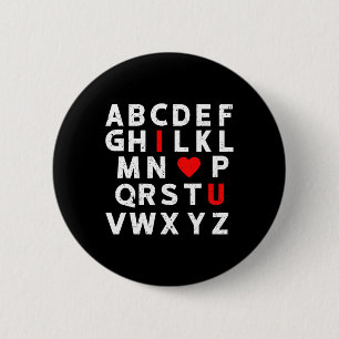Abc's I Love U Cute I-love-you Alphabet Teacher Va 6 Cm Round Badge