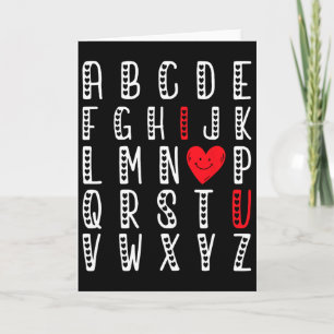 Abc's I Love U Cute I-love-you Alphabet Teacher Va Card