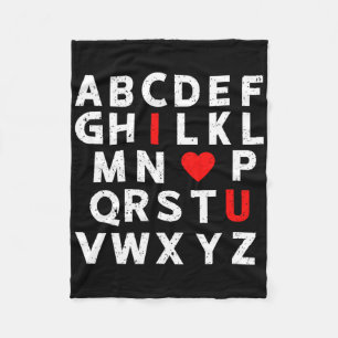 Abc's I Love U Cute I-love-you Alphabet Teacher Va Fleece Blanket