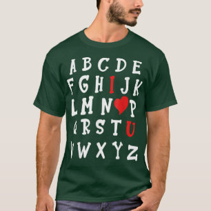 ABC's I Love U Cute I-Love-You Alphabet Teacher Va T-Shirt