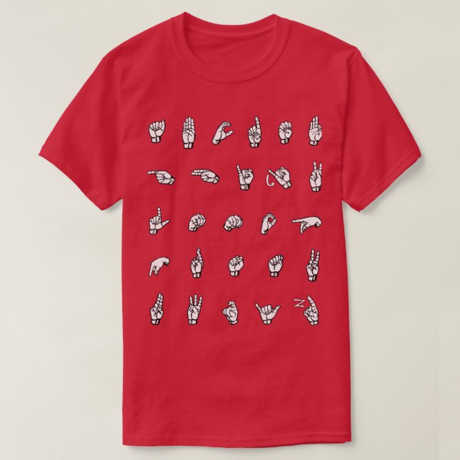 ABCs Individual ASL Alphabet Letters T-Shirt (Design Front)