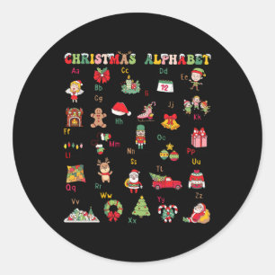 Abcs Learning Kindergarten Teacher Christmas Light Classic Round Sticker