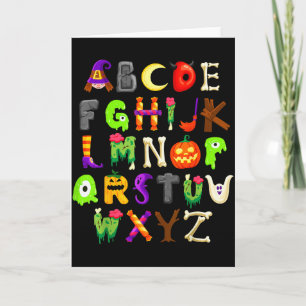 Abcs Learning Kindergarten Teacher Funny Halloween Card