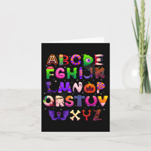 Abcs Learning Kindergarten Teacher Funny Halloween Card