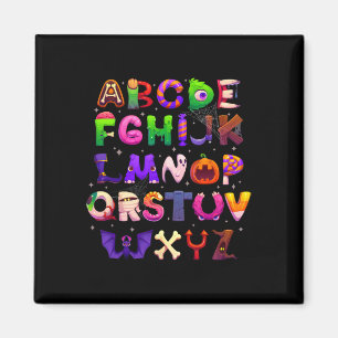 Abcs Learning Kindergarten Teacher Funny Halloween Magnet