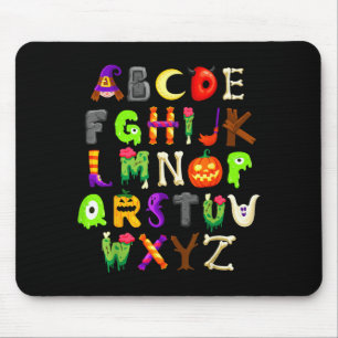 Abcs Learning Kindergarten Teacher Funny Halloween Mouse Mat