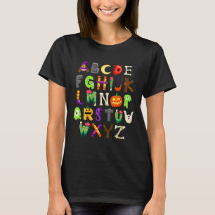 Abcs Learning Kindergarten Teacher Funny Halloween T-Shirt