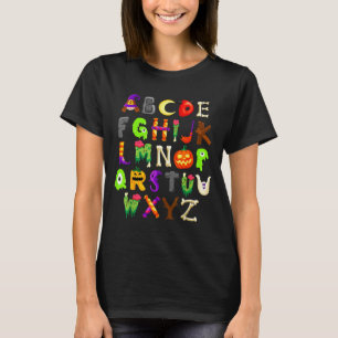 Abcs Learning Kindergarten Teacher Funny Halloween T-Shirt