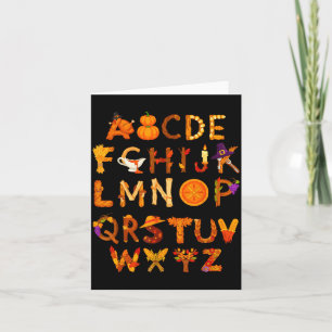 Abcs Learning Kindergarten Teacher Thanksgiving Al Card