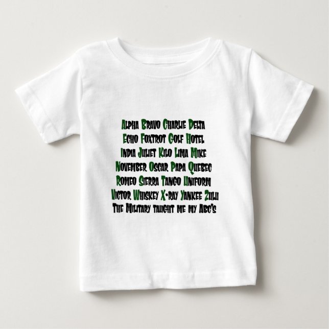 ABCs Military Baby T-Shirt (Front)