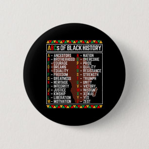 Abcs Of Black History Month Alphabet Learning For 6 Cm Round Badge