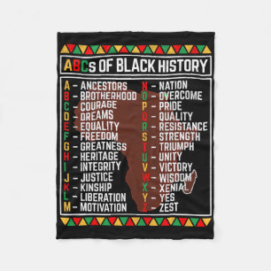 Abcs Of Black History Month Alphabet Learning For Fleece Blanket