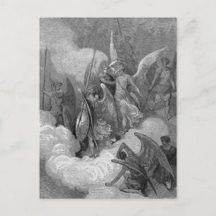 Abdiel Attacks Satan Postcard