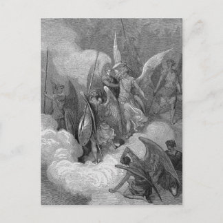 Abdiel Attacks Satan Postcard