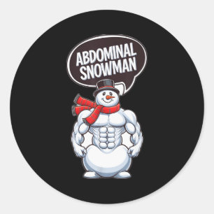 Abdominal Snowman 6 Pack Abs Christmas For Men Gym Classic Round Sticker