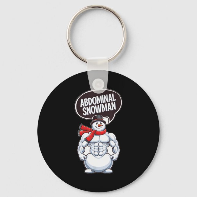 Abdominal Snowman 6 Pack Abs Christmas For Men Gym Key Ring (Front)