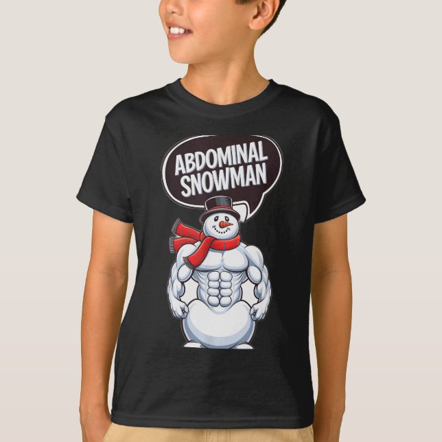 Abdominal Snowman 6 Pack Abs Christmas For Men Gym T-Shirt (Front)