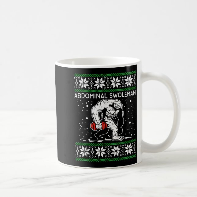 Abdominal Swoleman Yeti Fun Christmas Gym Weightli Coffee Mug (Right)