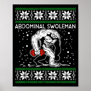 Abdominal Swoleman Yeti Fun Christmas Gym Weightli Poster