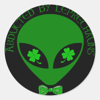 Abducted By Alien Leprechauns Classic Round Sticker