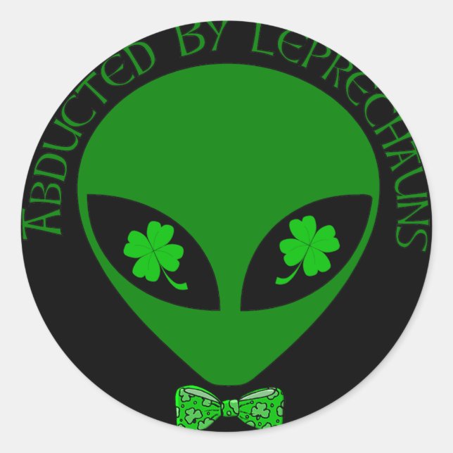 Abducted By Alien Leprechauns Classic Round Sticker (Front)