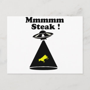 Abducted cow - Mmmm steak Postcard