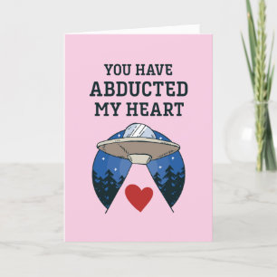 Abducted My Heart Alien Pun Funny Valentine's Day Holiday Card