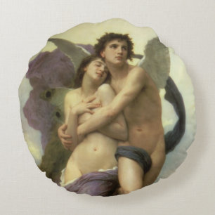 Abduction (aka Ravishment) of Psyche by Bouguereau Round Cushion