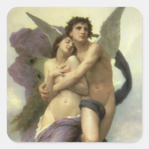 Abduction (aka Ravishment) of Psyche by Bouguereau Square Sticker