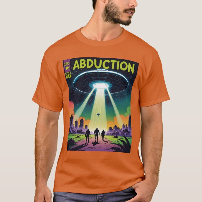 Abduction Comics: A Retro Sci-Fi Adventure T-Shirt (Front)