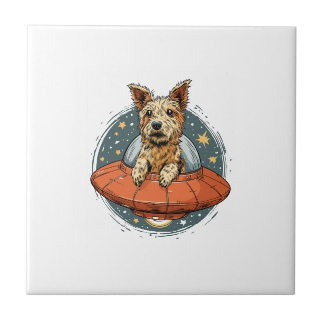 Abduction Dog � UFO Beaming Pup Tile (Front)