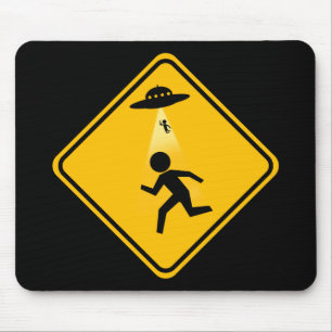 Abduction Road Sign Mouse Mat