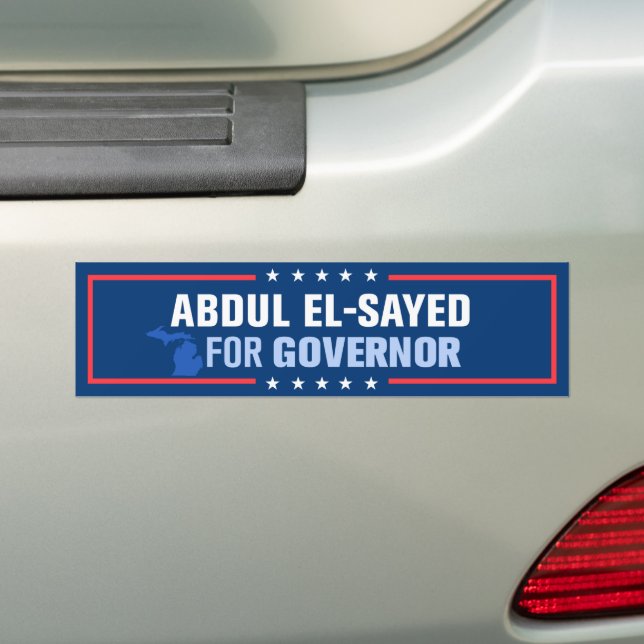 Abdul El-Sayed for Michigan Governor Bumper Sticker (On Car)