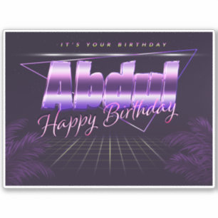 Abdul Name Vorname lila retro Sticker Geburtstag