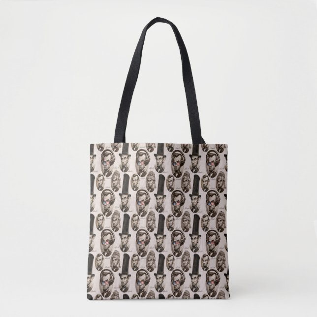 Abe Chillincoln Lincoln Pattern Tote Bag (Front)
