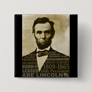 Abe Lincoln 15 Cm Square Badge