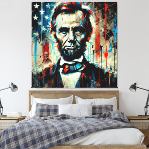 ABE LINCOLN 16TH U.S PRESIDENT 8 CANVAS PRINT