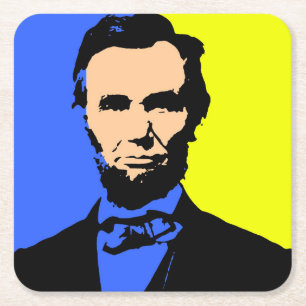 ABE LINCOLN 2    SQUARE PAPER COASTER