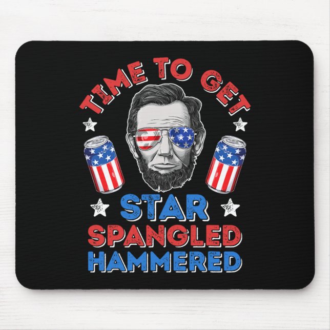 Abe Lincoln 4th Of July Time To Get Star Spangled  Mouse Mat (Front)
