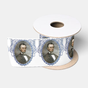 Abe Lincoln American President Vintage Portrait US Satin Ribbon