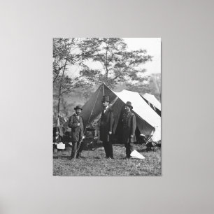 Abe Lincoln and A. Pinkerton battlefield Antietam Canvas Print
