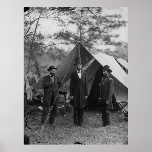 Abe Lincoln and A. Pinkerton battlefield Antietam Poster