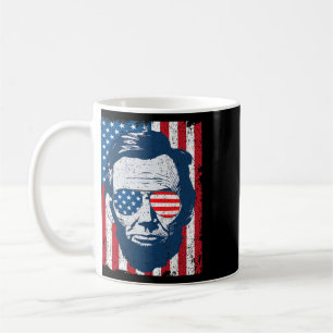 Abe Lincoln Beard Sungles And American Flag 4th Of Coffee Mug