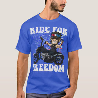 Abe Lincoln Biker Ride For Freedom USA America Pat T-Shirt