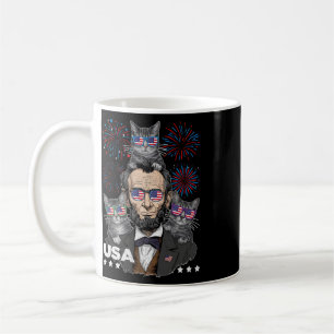 Abe Lincoln Cat Lover Funny 4th Of July Independen Coffee Mug