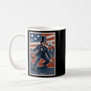 Abe Lincoln Dribbling - Aamerican Basball Player Coffee Mug