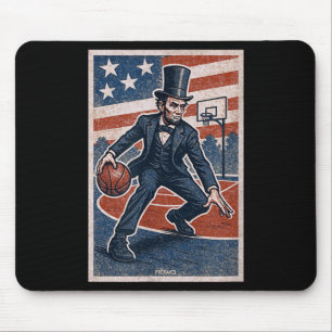Abe Lincoln Dribbling - Aamerican Basball Player Mouse Mat